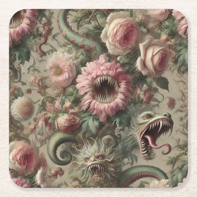 The Voracious Verdants – Gothic Victorian Underlägg Papper Kvadrat (Framsidan)