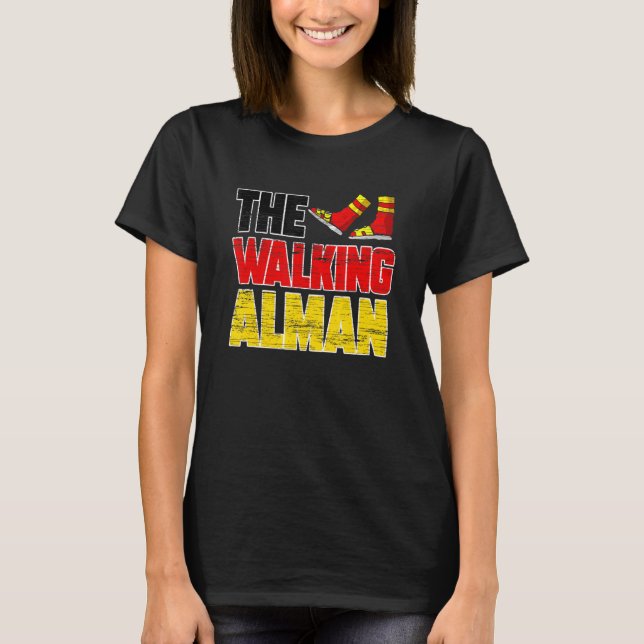 The Walking Alman  German Typical German T Shirt (Framsida)