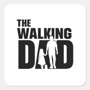 The Walking Dad Fader-Dotter-dekal Fyrkantigt Klistermärke