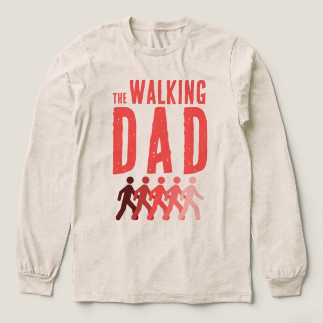 The Walking Dad in Coral Red  T Shirt (Design framsida)