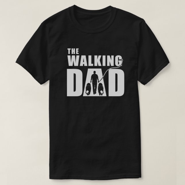 The Walking Newfoundland Pappa  T Shirt (Design framsida)