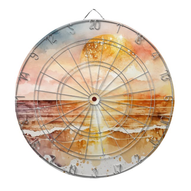 The Watercolor Beach Series Design 1 Darttavla (Framsidan)