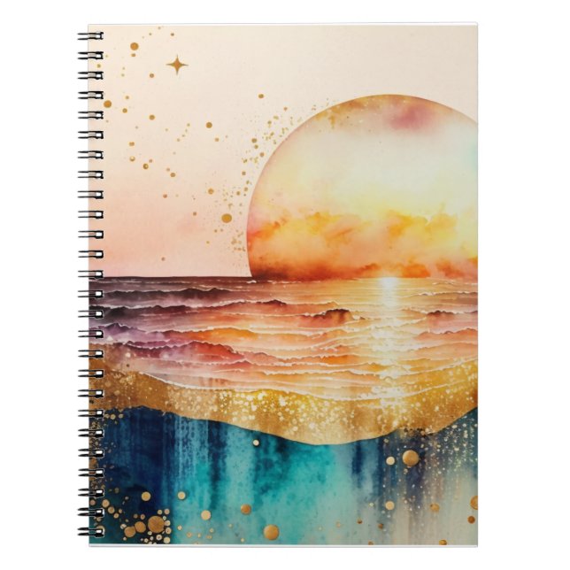 The Watercolor Beach Series Design 3 Anteckningsbok (Framsidan)