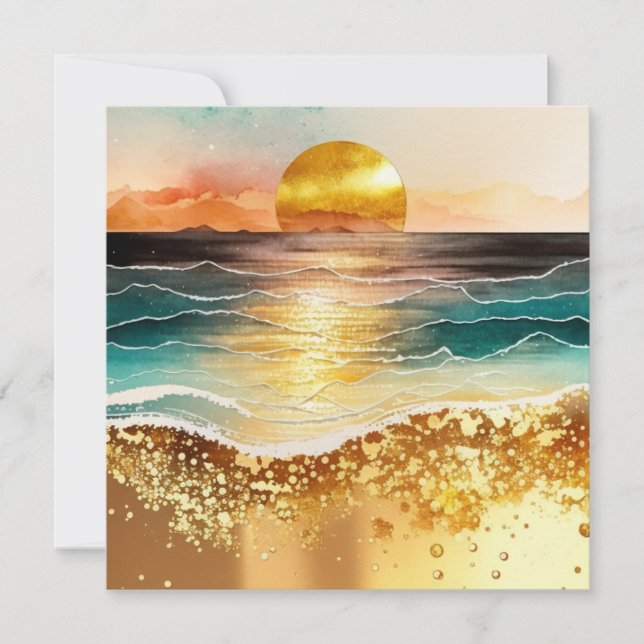 The Watercolor Beach Series Design 3 Inbjudningar (Framsida)