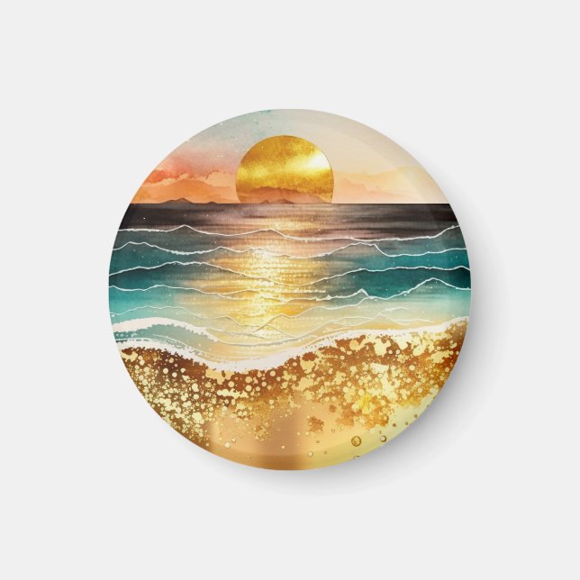 The Watercolor Beach Series Design 3 Magnet (Framsidan)