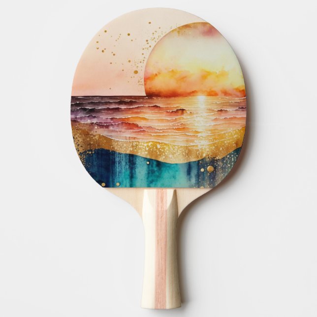 The Watercolor Beach Series Design 3 Pingisracket (Framsidan)