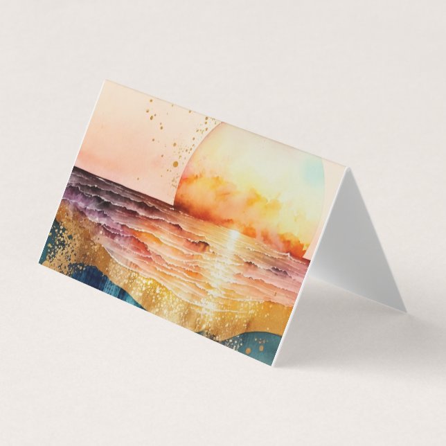 The Watercolor Beach Series Design 3 Visitkort (Framsida)