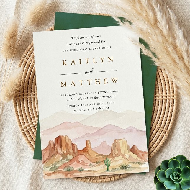 The Watercolor Desert Range Wedding Suite -  Inbjudningar (Skapare uppladdad)
