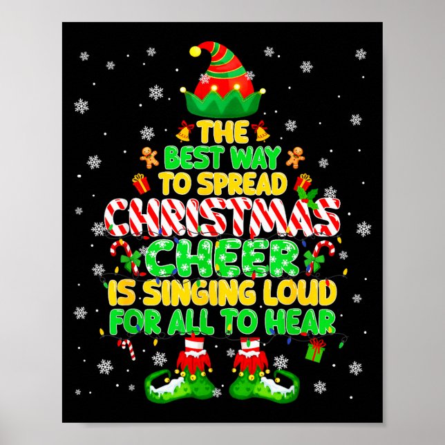 The Way To Spread Christmas Elf Xmas Boys Mens Kid Poster (Framsidan)