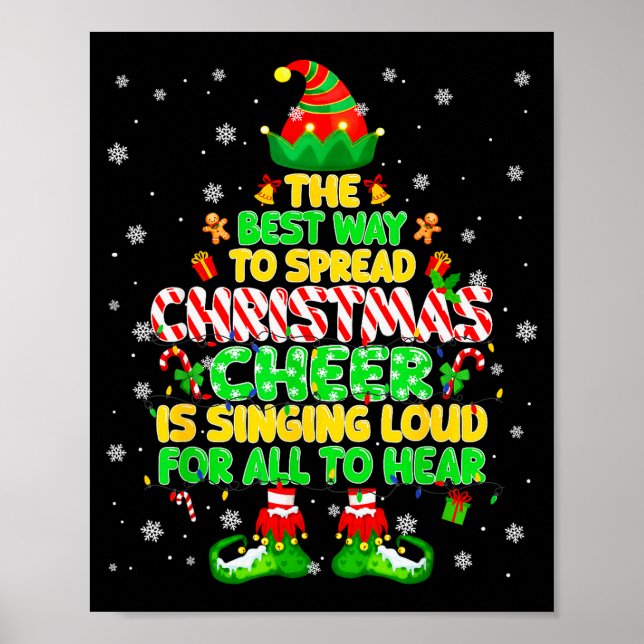 The Way To Spread Christmas Elf Xmas Boys Mens Kid Poster (Framsidan)