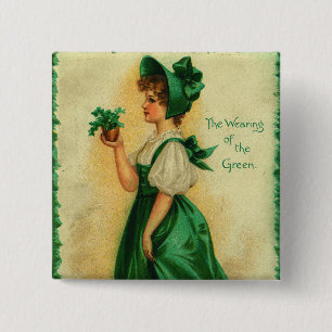"The Wearing of the Green" vintagekort, 1907 Knapp