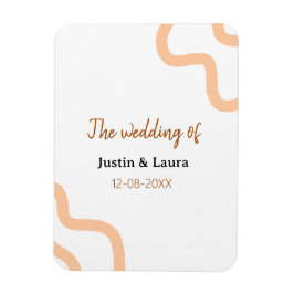 The wedding of add bride groom name date peach magnet