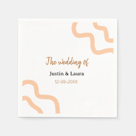 The wedding of add bride groom name date peach pappersservett