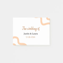 The wedding of add bride groom name date peach post-it block