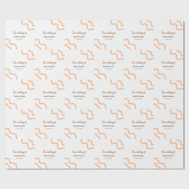 The wedding of add bride groom name date peach presentpapper (Platt)