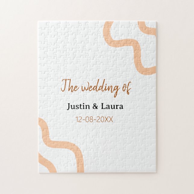The wedding of add bride groom name date peach pussel (Vertikal)