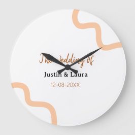 The wedding of add bride groom name date peach stor klocka