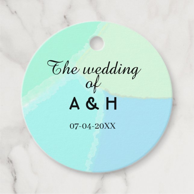 The wedding of add couple name initial letter date gåvor etiketter (Framsida)