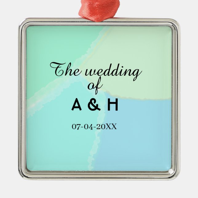 The wedding of add couple name initial letter date julgransprydnad metall (Framsidan)