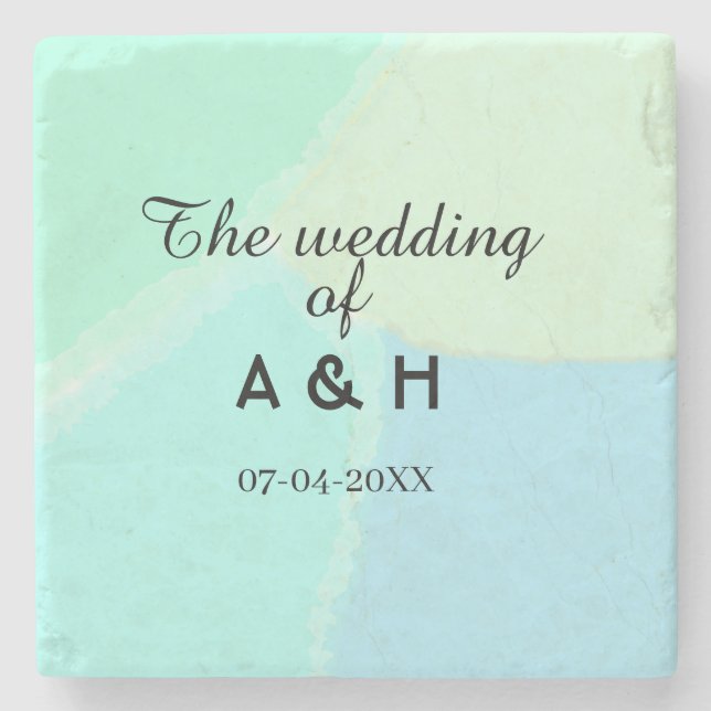 The wedding of add couple name initial letter date stenunderlägg (Framsidan)