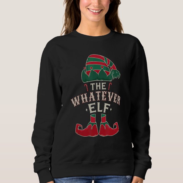 The Whatever Elf Cute Ugly Christmas Sweater Famil T Shirt (Framsida)