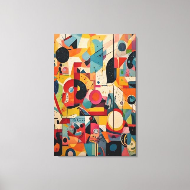 The Whimsical Mid-Century Abstract Shapes Canvas (Framsida)