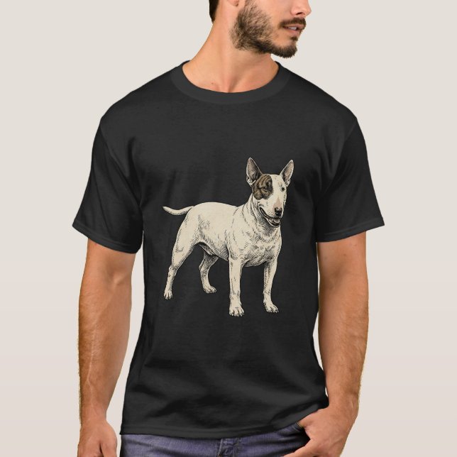 The White Cavalier: Distinctive Bull Terrier T Shirt (Framsida)