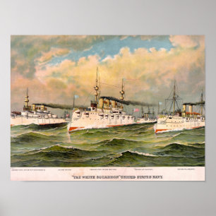 "The white skadron" United Stater Navy, Vintage Poster