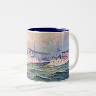 "The white squadron" United Stater Navy, 1893 Två-Tonad Mugg