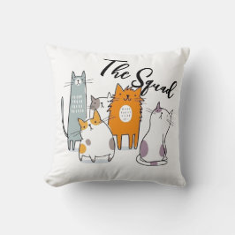 The Whole Crew Funny Cat Squad  Kudde