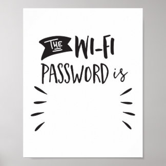 The Wi-Fi Password Is: Poster