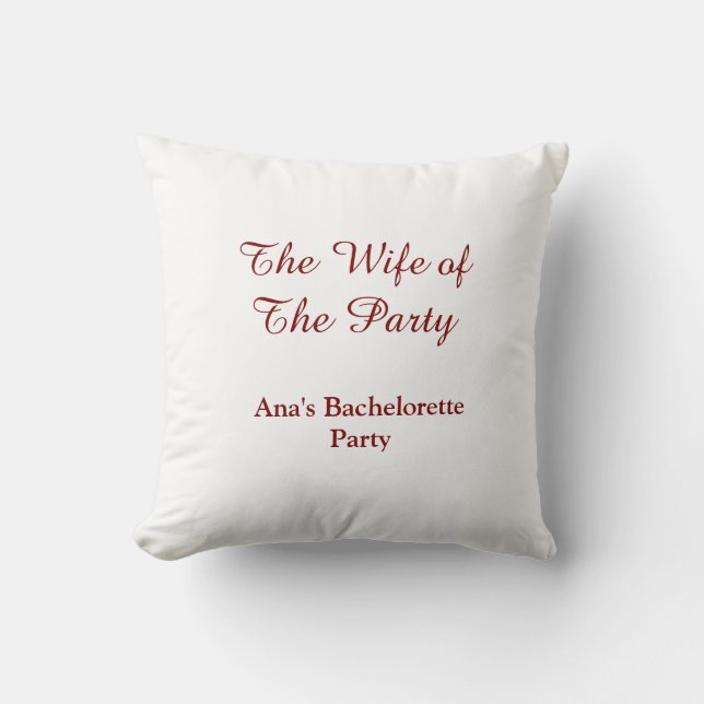 The wife of the party bachelorette party name date kudde (Framsida)