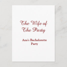 The wife of the party bachelorette party name date vykort