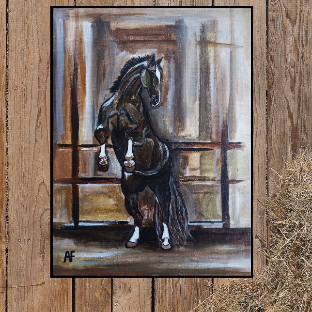 The Wild Horse Painting by Alfred Fox Canvastryck (Skapare uppladdad)