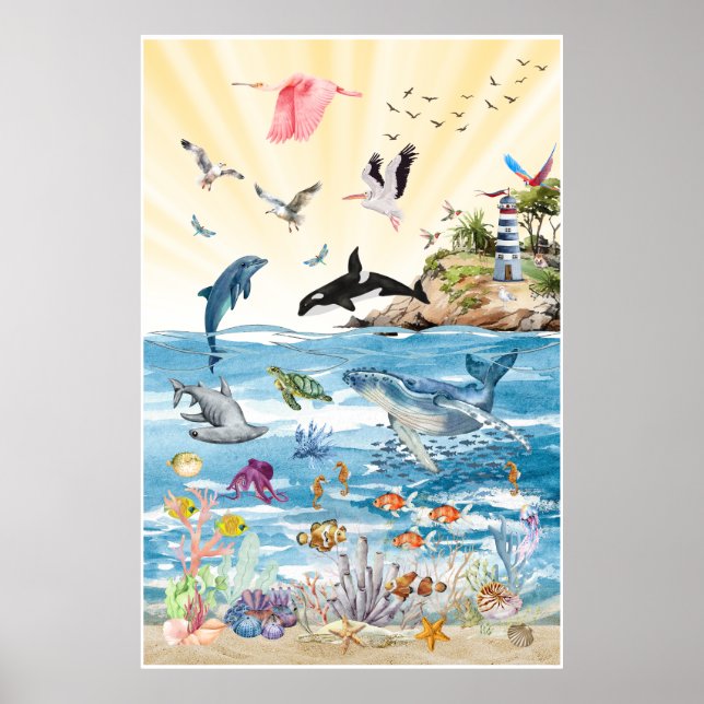 The Wild Life of the Oceans Väggkonst Poster (Framsidan)
