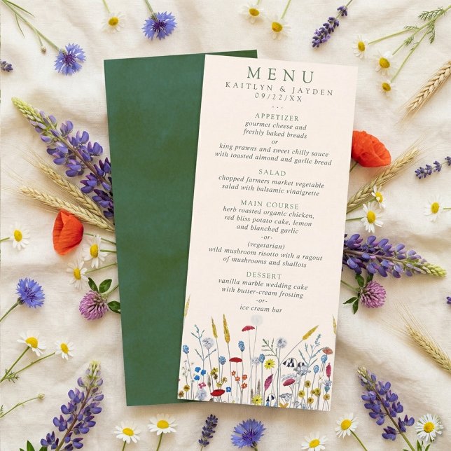 The Wildflower Meadow Wedding Suite - Meny (Skapare uppladdad)