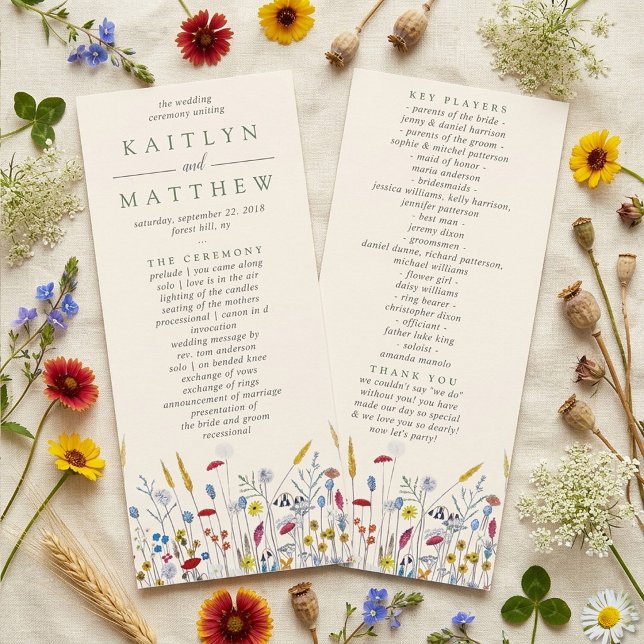 The Wildflower Meadow Wedding Suite - Program (Skapare uppladdad)