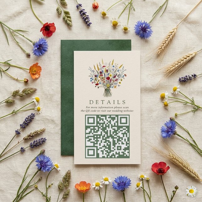 The Wildflower Meadow Wedding Suite - QR-kod Tilläggskort (Skapare uppladdad)