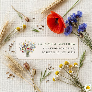 The Wildflower Meadow Wedding Suite - Returadress Etikett