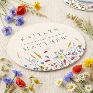 The Wildflower Meadow Wedding Suite - Underlägg Papper Rund