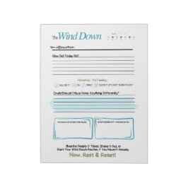 The WIND DOWN – 5-Minute Evening Journal Notepad Anteckningsblock