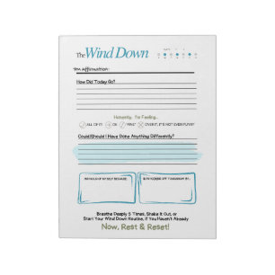 The WIND DOWN – 5-minuters kvällsjournal antecknin Anteckningsblock