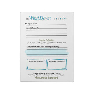 The WIND DOWN – 5-minuters kvällsjournal antecknin Anteckningsblock