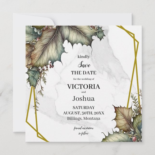 The Winery Save the Date Square Invitation card Spara Datumet (Framsida)