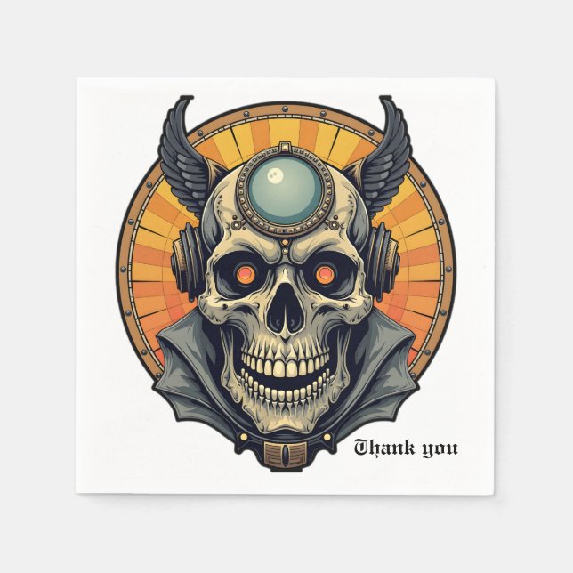 The winged skull.  pappersservett (Framsidan)