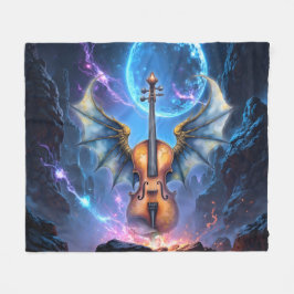 The Winged Violin of Moonlit Realms Fleecefilt