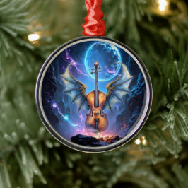 The Winged Violin of Moonlit Realms Julgransprydnad Metall