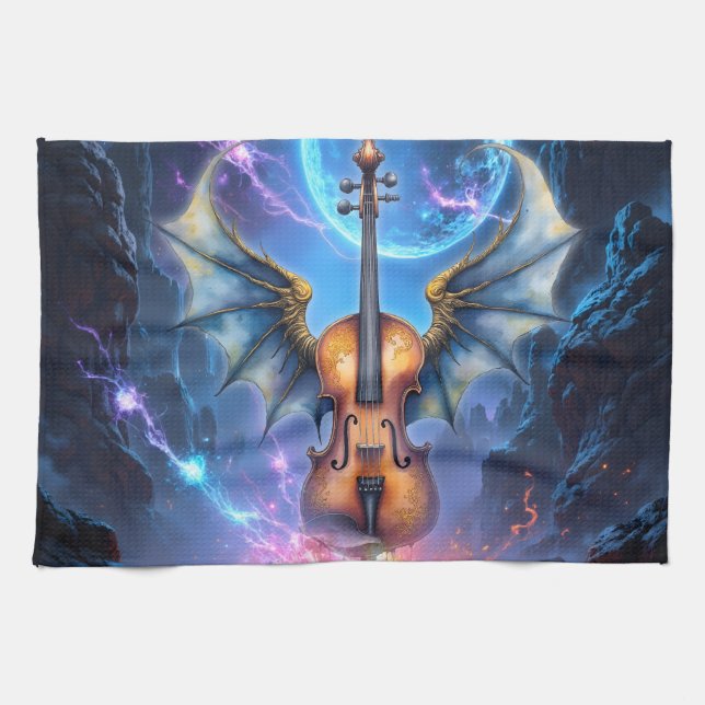 The Winged Violin of Moonlit Realms Kökshandduk (Horisontell)