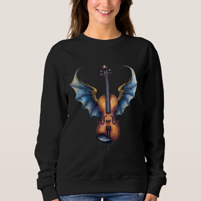 The Winged Violin of Moonlit Realms T Shirt (Framsida)
