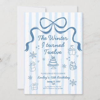 The Winter I turned 12 Birthday Invitation Inbjudningar
